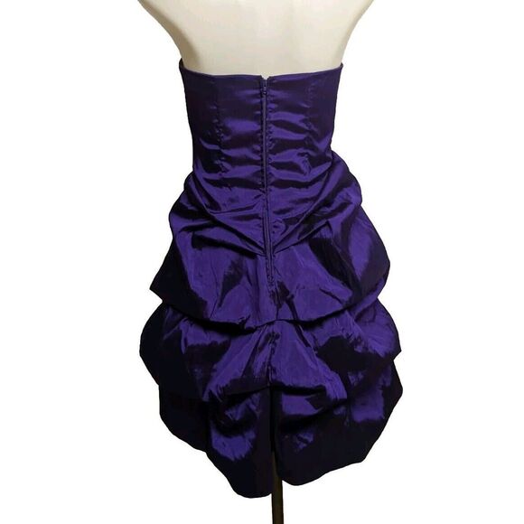 Blondie Nites Stacy Sklar Dress Bubble Gathered Strapless Volume Bling Bodice 1 - Picture 2 of 10